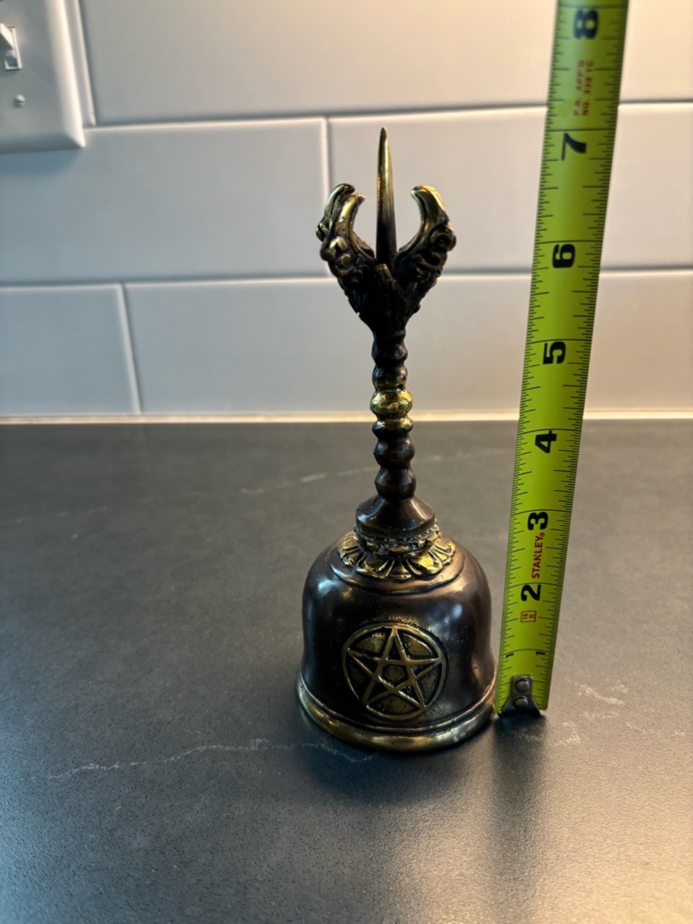 Decorative Standing Vajra - Gold Accent